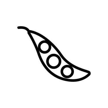 Yeşil bezelye ikonu vektörü. İnce çizgi işareti. İzole edilmiş kontür sembolü gösterimi