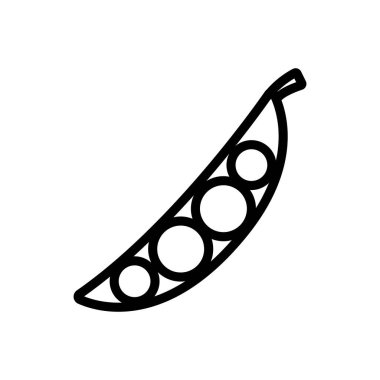 Yeşil bezelye ikonu vektörü. İnce çizgi işareti. İzole edilmiş kontür sembolü gösterimi