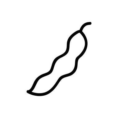 Yeşil bezelye ikonu vektörü. İnce çizgi işareti. İzole edilmiş kontür sembolü gösterimi