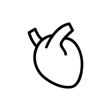 Kalp ikonu vektörü. İnce çizgi işareti. İzole edilmiş kontür sembolü gösterimi