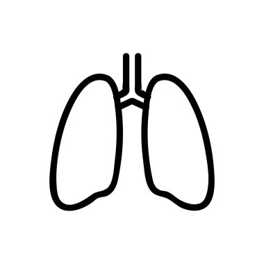 Nefes ikonu vektörü. İnce çizgi işareti. İzole edilmiş kontür sembolü gösterimi