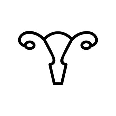 Yumurtalık ikonu vektörü. İnce çizgi işareti. İzole edilmiş kontür sembolü gösterimi