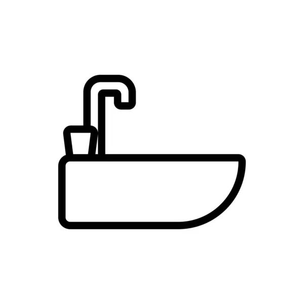 Vektor Ikony Potopit Značka Tenké Čáry Izolovaný Obrysový Symbol Ilustrace — Stockový vektor