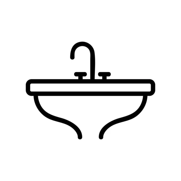 Vecteur Icône Évier Signe Fin Illustration Symbole Contour Isolé — Image vectorielle