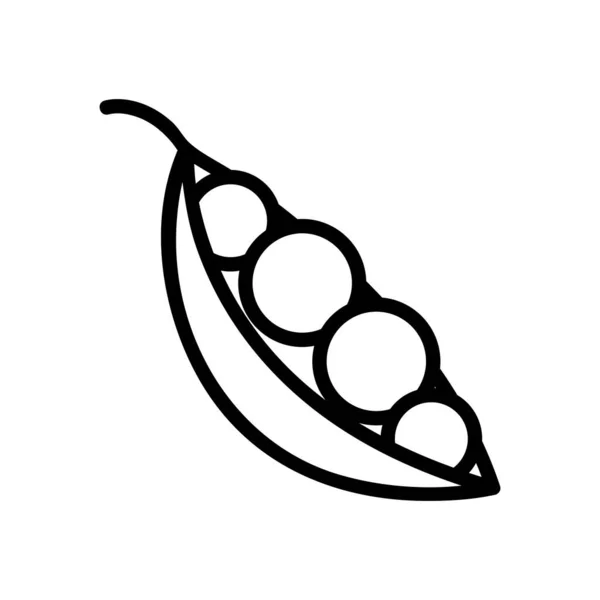 緑のエンドウ豆のアイコンベクトル 細い線の記号 独立した輪郭シンボルイラスト — ストックベクタ
