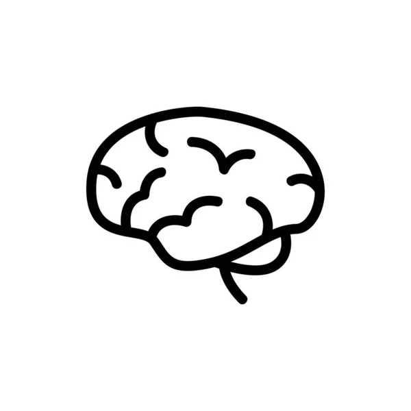 Icono Cerebral Vector Signo Línea Delgada Ilustración Del Símbolo Contorno — Vector de stock