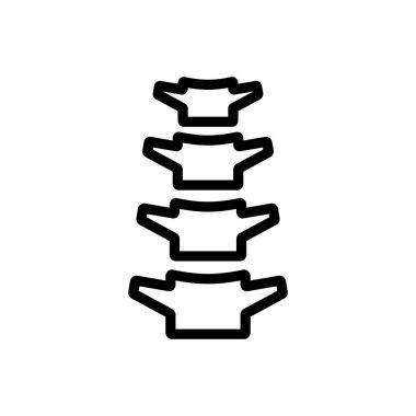 Omurga ikon vektörü. İnce çizgi işareti. İzole edilmiş kontür sembolü gösterimi