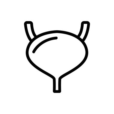 İdrar torbası ikon vektörü. İnce çizgi işareti. İzole edilmiş kontür sembolü gösterimi