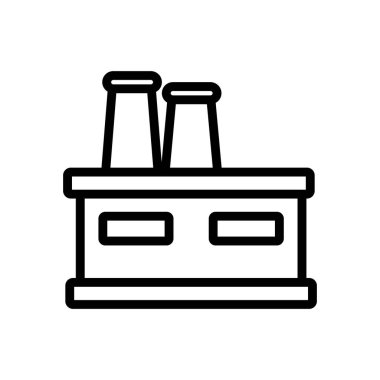 Fabrika ikon vektörü. İnce çizgi işareti. İzole edilmiş kontür sembolü gösterimi