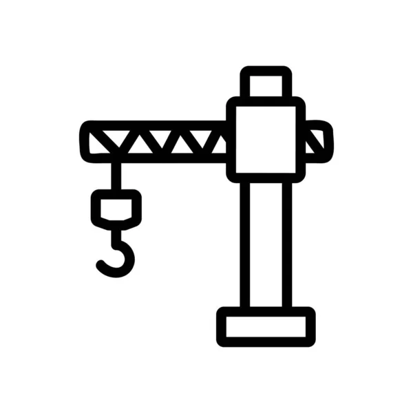 クレーン建設アイコンベクトル 細い線の記号 独立した輪郭シンボルイラスト — ストックベクタ
