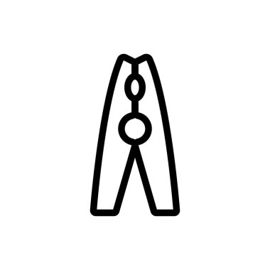 Kıyafet iğnesi vektörü. İnce çizgi işareti. İzole edilmiş kontür sembolü gösterimi