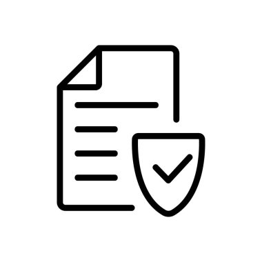 İş simgesi vektörünü denetle. İnce çizgi işareti. İzole edilmiş kontür sembolü gösterimi