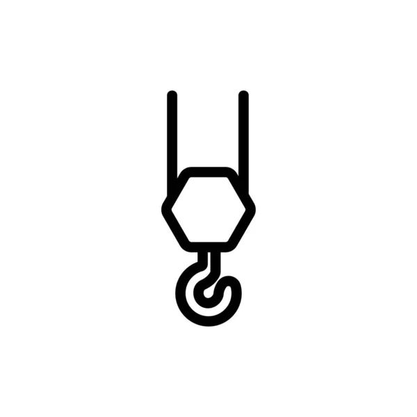 クレーン建設アイコンベクトル 細い線の記号 独立した輪郭シンボルイラスト — ストックベクタ