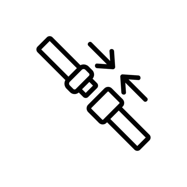 Vettore Icona Cintura Sicurezza Segno Linea Sottile Illustrazione Del Simbolo — Vettoriale Stock