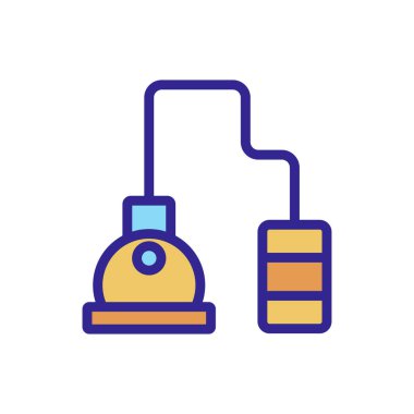 Viski ikonu vektör üretimi. İnce çizgi işareti. İzole edilmiş kontür sembolü gösterimi