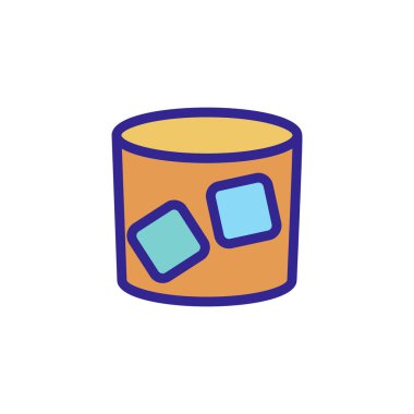 Buzlu viski ikon vektörü. İnce çizgi işareti. İzole edilmiş kontür sembolü gösterimi