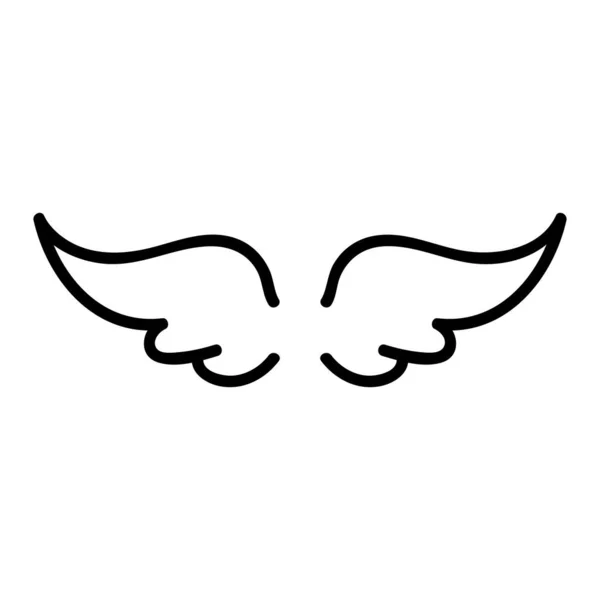 Křídla Andělského Vektoru Ikon Značka Tenké Čáry Izolovaný Obrysový Symbol — Stockový vektor