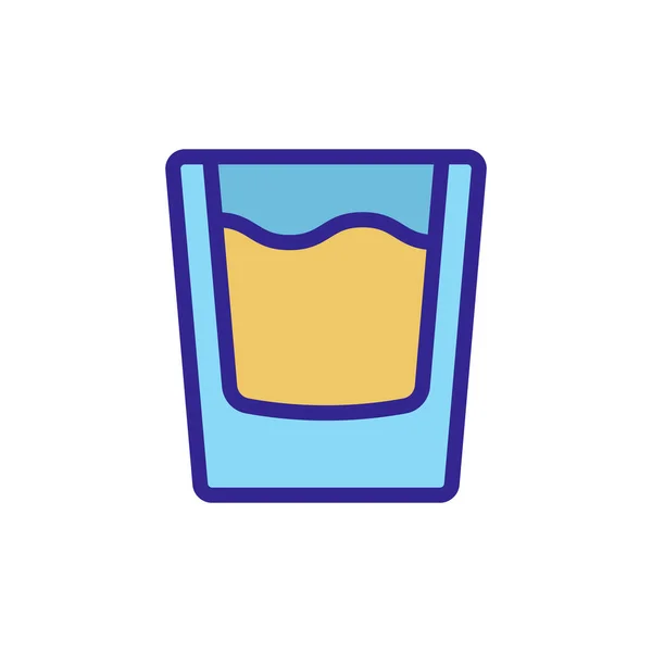 Ein Glas Whiskey Icon Vektor Schlankheitszeichen Isolierte Kontursymboldarstellung — Stockvektor