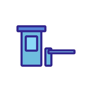 Toll yol ikonu vektörü. İnce çizgi işareti. İzole edilmiş kontür sembolü gösterimi