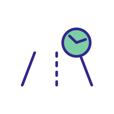 Toll yol ikonu vektörü. İnce çizgi işareti. İzole edilmiş kontür sembolü gösterimi