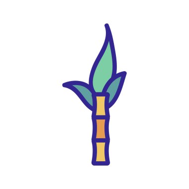 Şeker kamışı ikon vektörü. İnce çizgi işareti. İzole edilmiş kontür sembolü gösterimi