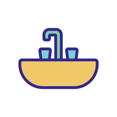 Simge vektörünü batır. İnce çizgi işareti. İzole edilmiş kontür sembolü gösterimi