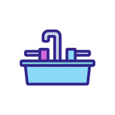 Simge vektörünü batır. İnce çizgi işareti. İzole edilmiş kontür sembolü gösterimi