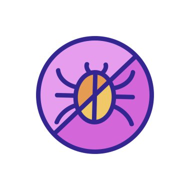 Böcek kontrol ikonu vektörü. İnce çizgi işareti. İzole edilmiş kontür sembolü gösterimi