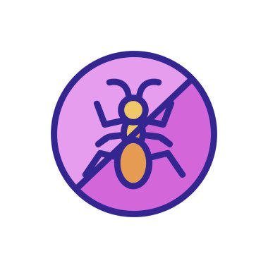 Böcek kontrol ikonu vektörü. İnce çizgi işareti. İzole edilmiş kontür sembolü gösterimi