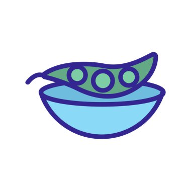 Yeşil bezelye ikonu vektörü. İnce çizgi işareti. İzole edilmiş kontür sembolü gösterimi