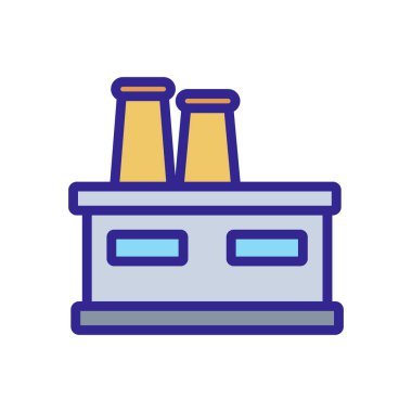 Fabrika ikon vektörü. İnce çizgi işareti. İzole edilmiş kontür sembolü gösterimi