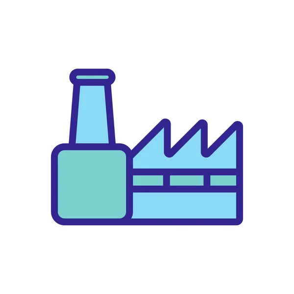 Vektor Ikony Továrny Značka Tenké Čáry Izolovaný Obrysový Symbol Ilustrace — Stockový vektor