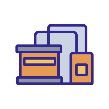 Fabrika ikon vektörü. İnce çizgi işareti. İzole edilmiş kontür sembolü gösterimi