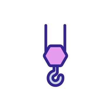 Crane inşaat ikonu vektörü. İnce çizgi işareti. İzole edilmiş kontür sembolü gösterimi