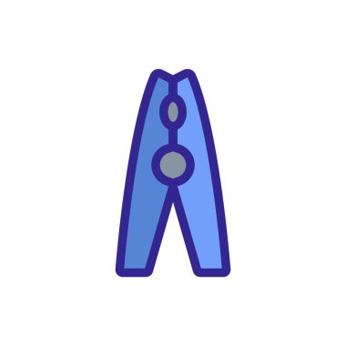 Kıyafet iğnesi vektörü. İnce çizgi işareti. İzole edilmiş kontür sembolü gösterimi