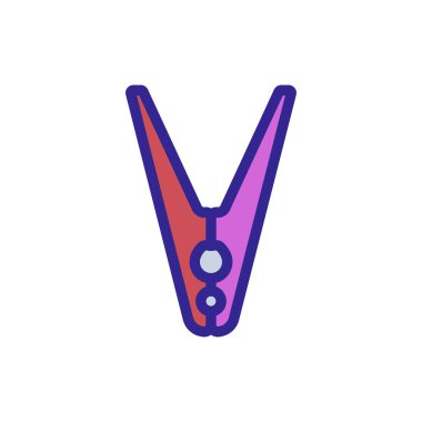 Kıyafet iğnesi vektörü. İnce çizgi işareti. İzole edilmiş kontür sembolü gösterimi