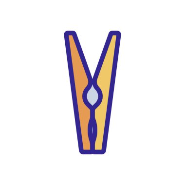 Kıyafet iğnesi vektörü. İnce çizgi işareti. İzole edilmiş kontür sembolü gösterimi