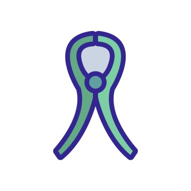 Kıyafet iğnesi vektörü. İnce çizgi işareti. İzole edilmiş kontür sembolü gösterimi