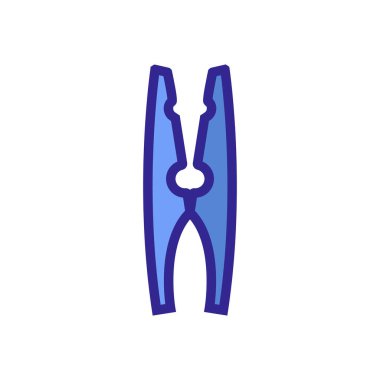 Kıyafet iğnesi vektörü. İnce çizgi işareti. İzole edilmiş kontür sembolü gösterimi