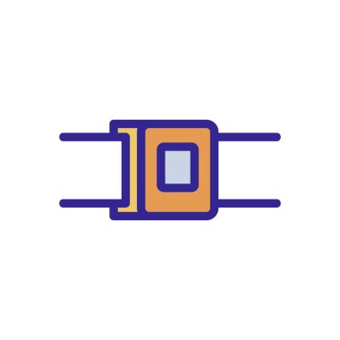 Emniyet kemeri ikon vektörü. İnce çizgi işareti. İzole edilmiş kontür sembolü gösterimi