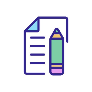 İş simgesi vektörünü denetle. İnce çizgi işareti. İzole edilmiş kontür sembolü gösterimi