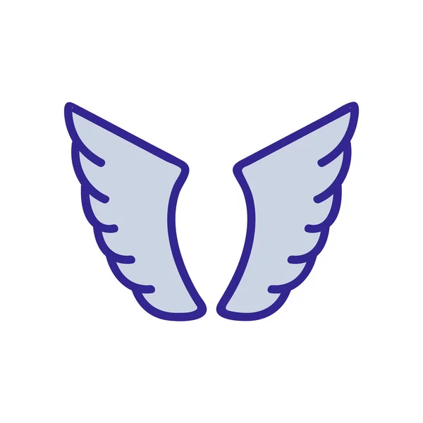 天使のアイコンベクトルの翼 細い線の記号 独立した輪郭シンボルイラスト — ストックベクタ
