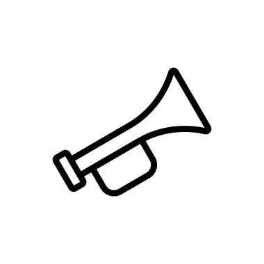 Horn Football fan ikon vektörü. İnce çizgi işareti. İzole edilmiş kontür sembolü gösterimi