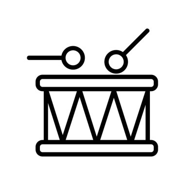 Davul futbolu hayran ikonu vektörü. İnce çizgi işareti. İzole edilmiş kontür sembolü gösterimi