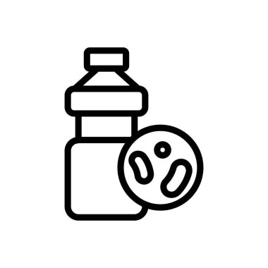 Probiyotik ikon vektörü. İnce çizgi işareti. İzole edilmiş kontür sembolü gösterimi