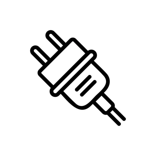 Symbolvektor Der Steckdose Schlankheitszeichen Isolierte Kontursymboldarstellung — Stockvektor