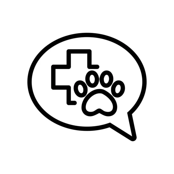 爱康病媒宠物诊所 细线标志 孤立的等高线符号说明 — 图库矢量图片