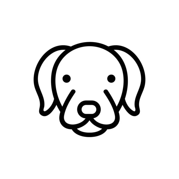 Hund Ikon Vektor Tunn Linje Tecken Isolerad Kontur Symbol Illustration — Stock vektor