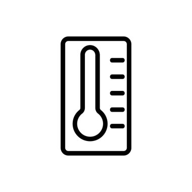 Termometre ikon vektörü. İnce çizgi işareti. İzole edilmiş kontür sembolü gösterimi