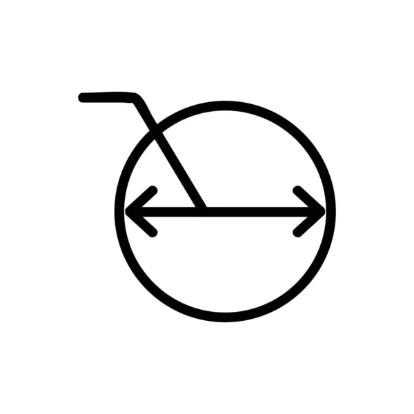 直径アイコンベクトル 細い線の記号 独立した輪郭シンボルイラスト — ストックベクタ